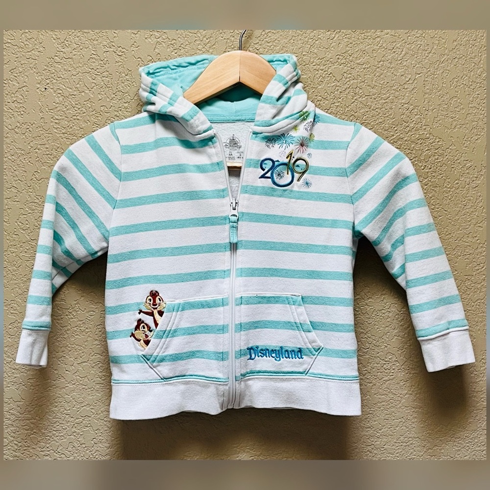 Disney Parks 2019 Girl Zip Up Embroidered Design  Hoodie Girl Size XS